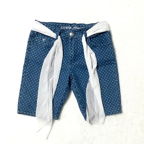 GUESS Denim Polka Dot Bermuda Shorts - Picture 2 of 5